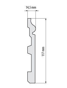 Elegance LPC-22 grindjuostės profilio matmenys